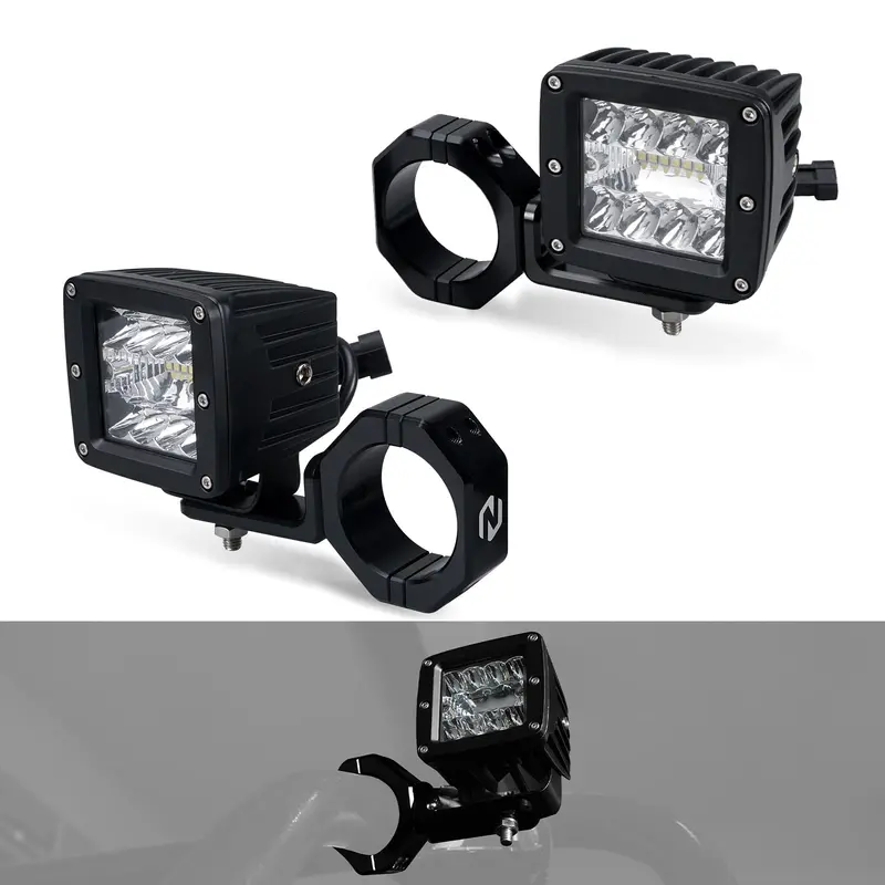Backup Rear Pillar Led Work Lights W/Brackets For Polaris Rzr Xp 1000 Turbo 1