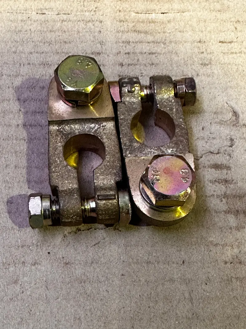 Battery Terminal Clamps, Heavy Duty, Brass, Set Of 1