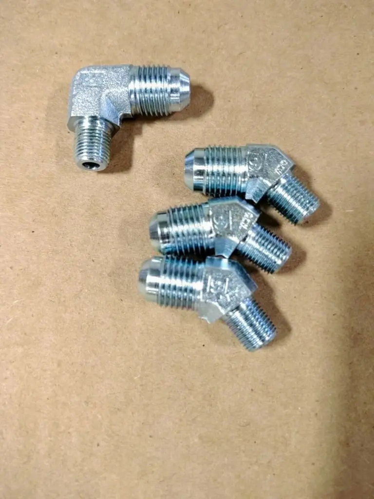 Big Dog Motorcycles Flare Oil Line Fittings 90 & 45 * 1/8 Npt Harley Ironhorse Bdm Set Of 4 1