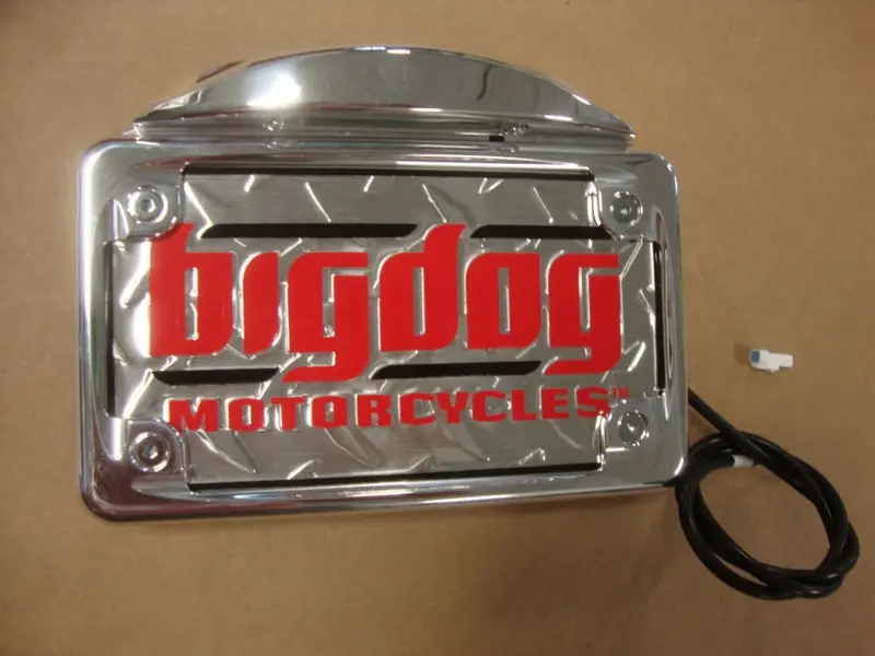 Big Dog Motorcycles Oem Polished  Billet License Plate Assembly W/ Tag Light 2003-2011 1