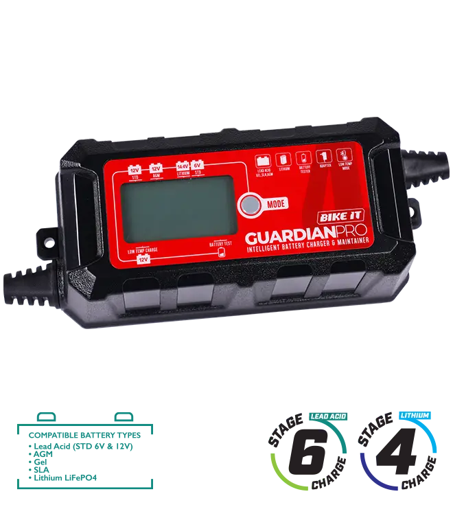 Bike It Guardian Pro 4 Intelligent Battery Charger And Maintainer 6/12/14.4V 6A 1