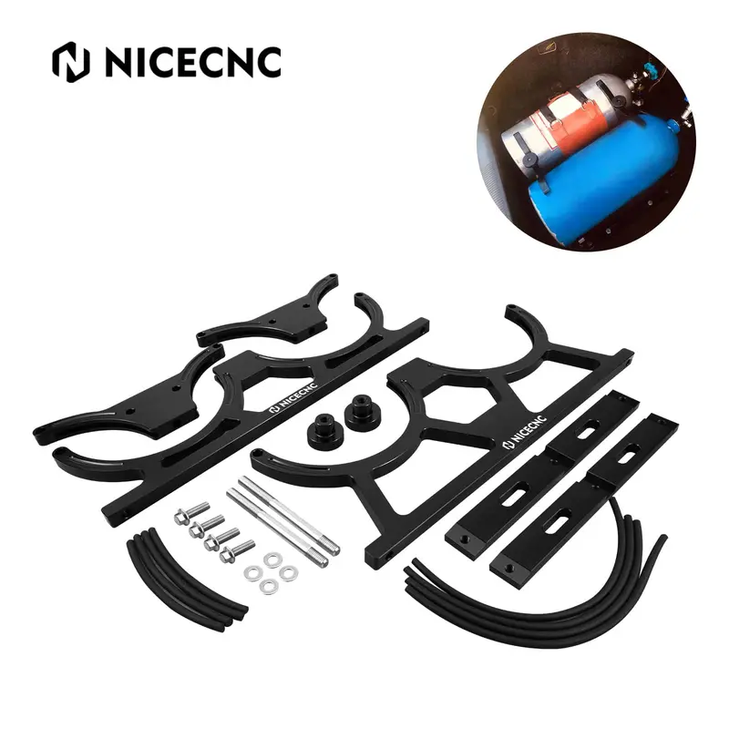 Billet Aluminum Dual Nitrous Bottle Bracket Fits 10-15Lb Nitrous Bottles 1