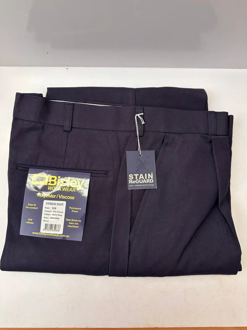 Bisley Permanent Press Pant Bp6122dr (Navy) Size 92R Only 1