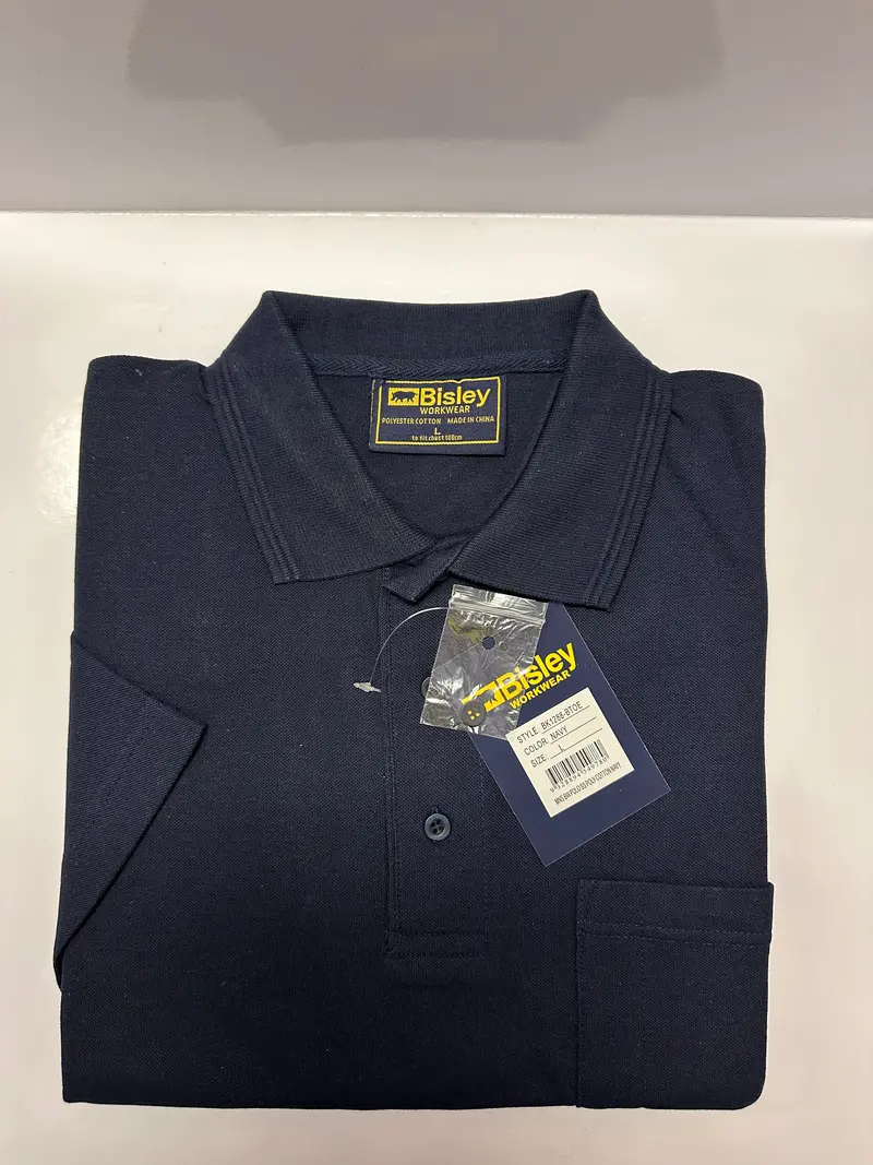 Bisley Short Sleeved Polo Shirt (Navy) Bk1288-Btoe, Size L 1