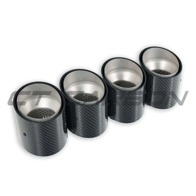 Bmw M2, M3, M4 G87/G80/G81/G82/G83 Carbon Exhaust Tips - Chrome Slash Cut (Set Of 4) 2