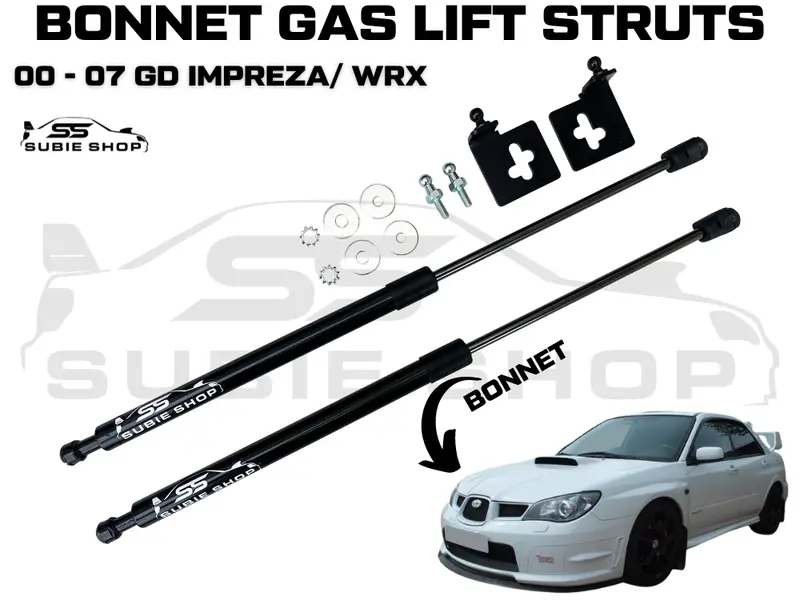 Bonnet Hood Lift Gas Struts Upgrade Kit For 00 - 07 Subaru Impreza Gd Gg Wrx Sti 1