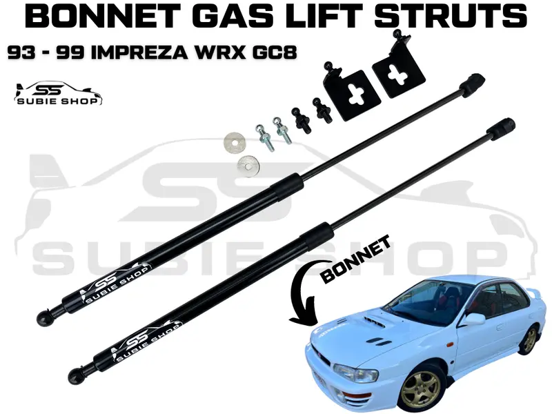 Bonnet Hood Lift Gas Struts Upgrade Kit For 93 - 99 Subaru Impreza / Wrx Gc8 Gf8 1
