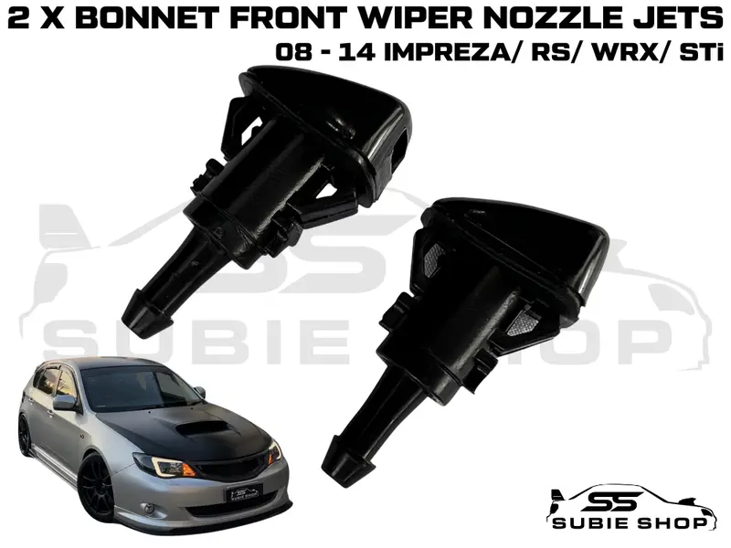 Bonnet Water Jet Nozzle Squirter Pair Set For 08 - 14 Subaru Impreza Rs G3 Wrx 1
