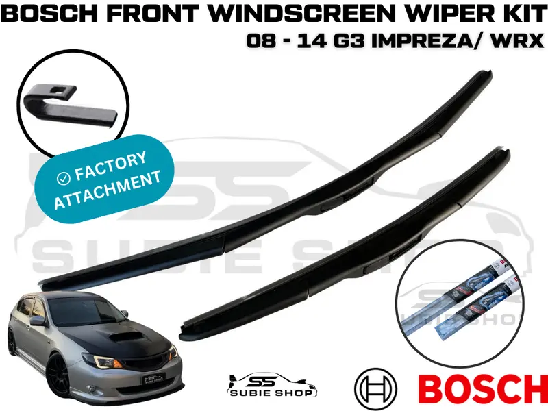 Bosch Front Windscreen Wiper Blade Kit Window For 08-14 Subaru Impreza Wrx G3 Gh 1