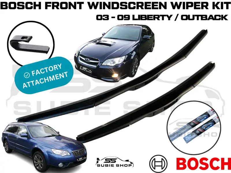 Bosch Front Windscreen Wipers Blade Kit Window For 03-09 Subaru Liberty Outback 1