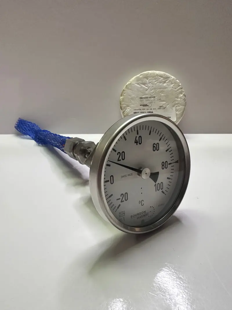 Bourdon Tbi100-8105 Bimetalthermometer, Stainless Steel, -20-100, Tbi 100/264.140 1