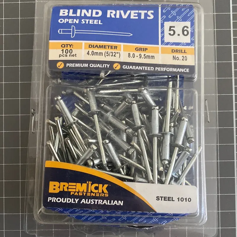 Bremick Rptss 5.6 Blind Rivets Open Steel - 5 Packets Of 100 1