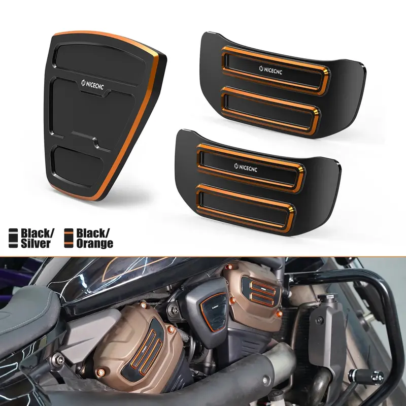 Cam Sprocket Medallions Trim + V-Side Cover For Harley Sportster S 1250 Pan America 1