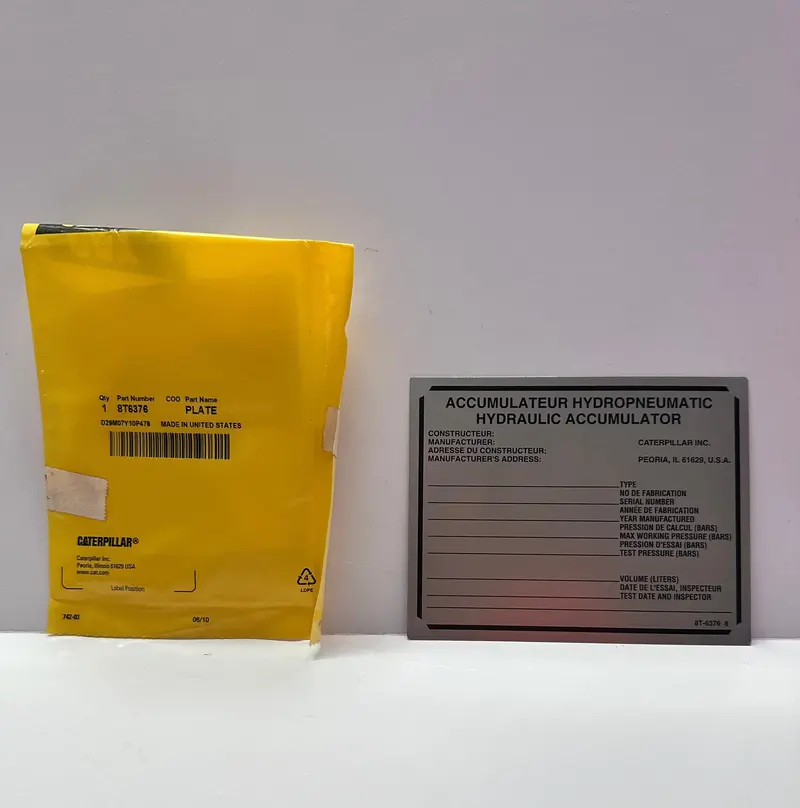 Caterpillar Cat 8T-6376 Plate - Instruction 1