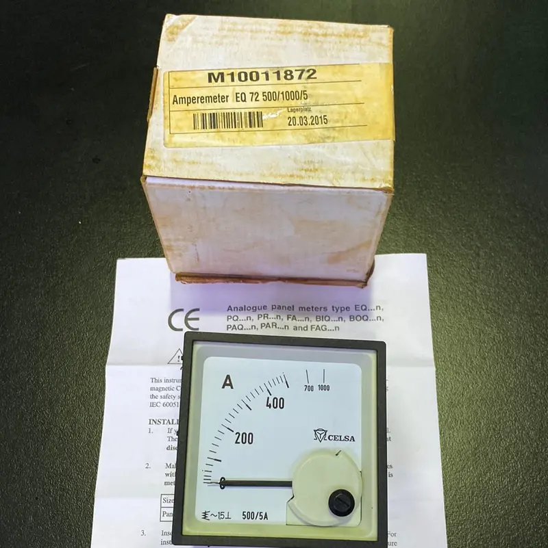 Celsa Analoque Panel Ampere Meter Eq 72 500/1000/5 1