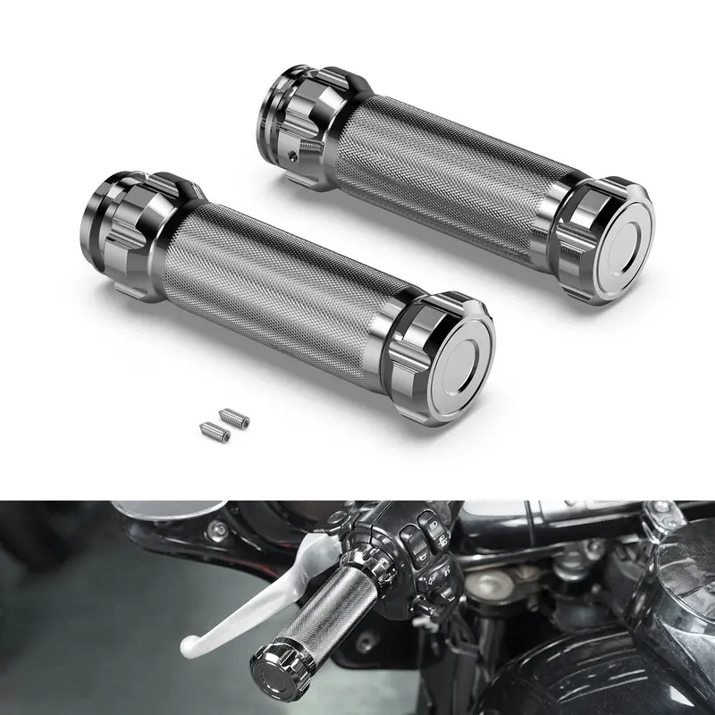 Chrome Handlebar Hand Grips For Harley Road King Electra Street Glide Street Bob 1