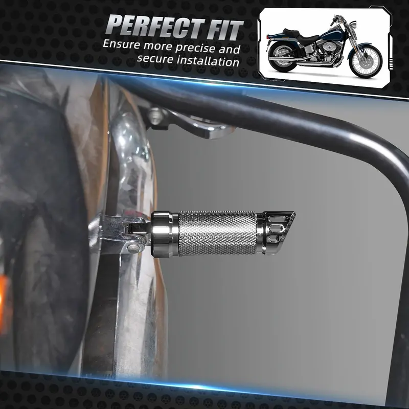 Chrome Rear Passenger Footpegs Pedals Footrest For Harley Road King Street Glide 2