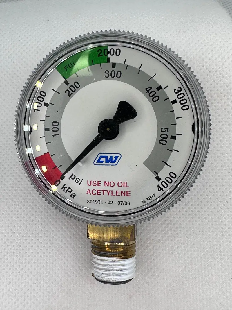 Cigweld 301627 Pressure Gauge, Acetylene 4000Kpa 1