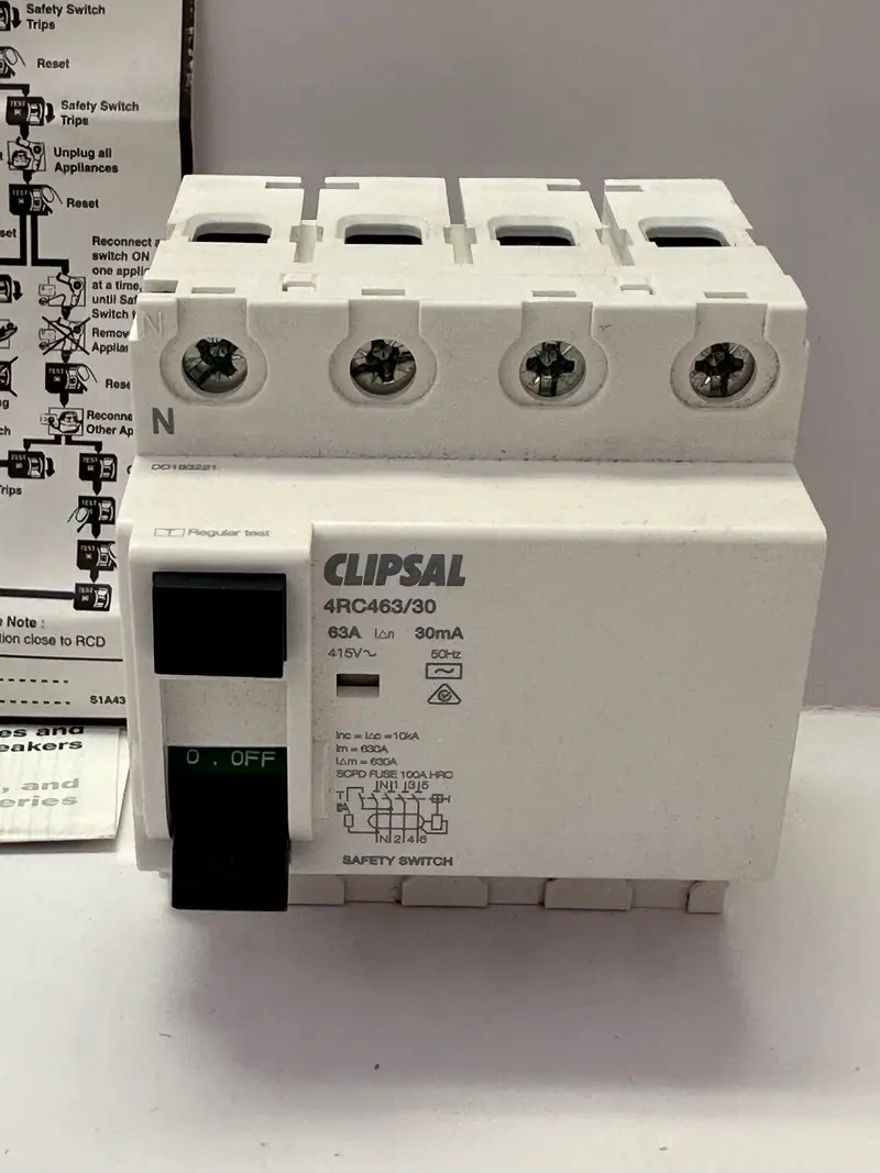 Clipsal 4Rc463/30 Max4 Residual Current Circuit Breaker - 63A, 4 Pole 1