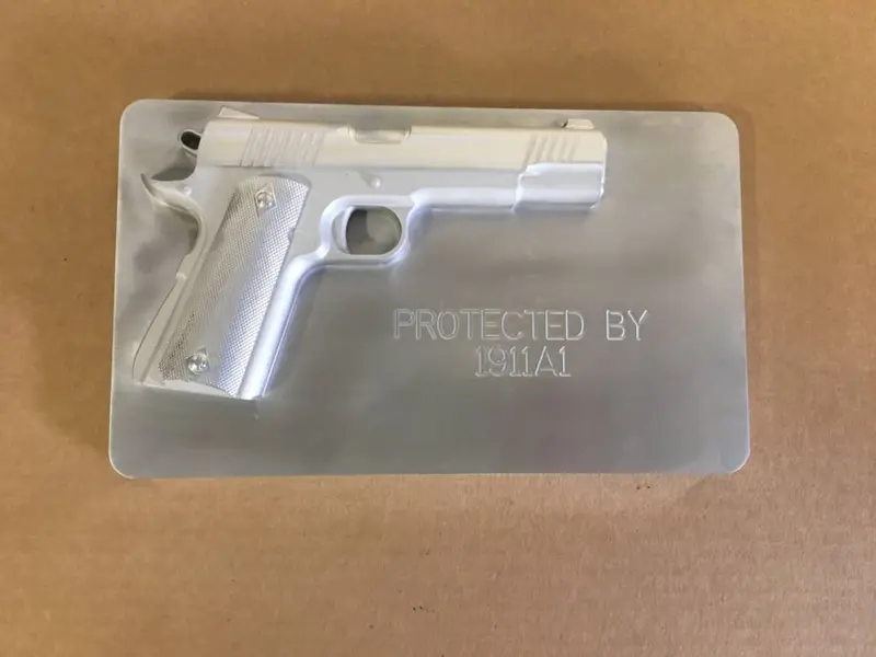 Colt 1911 A1 Handgun Man Cave/Garage Art Plaques - 12" X 7" Cnc Machined 1911A1 1