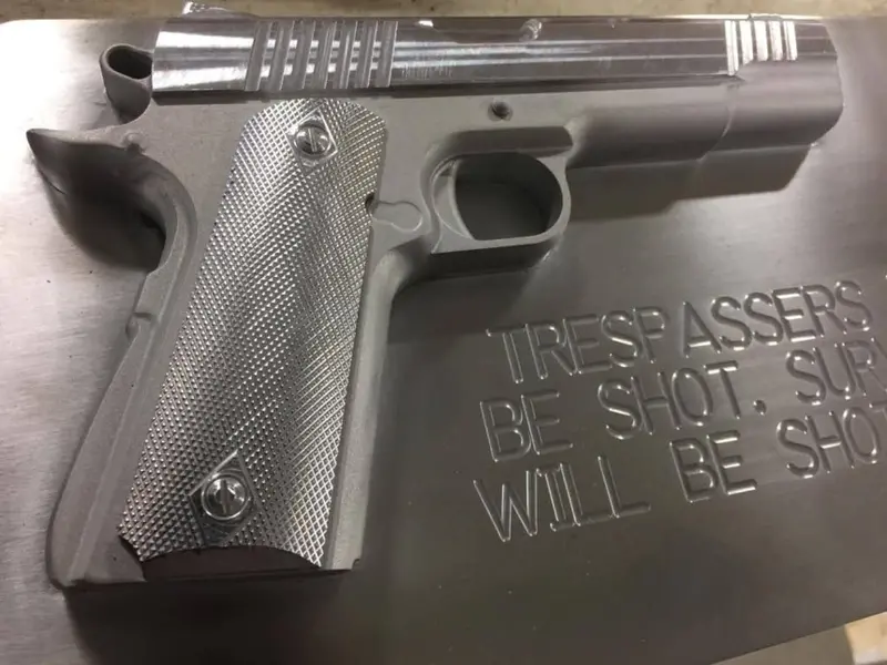 Colt 1911 A1 Handgun Man Cave/Garage Art Plaques - 12" X 7" Cnc Machined 1911A1 2