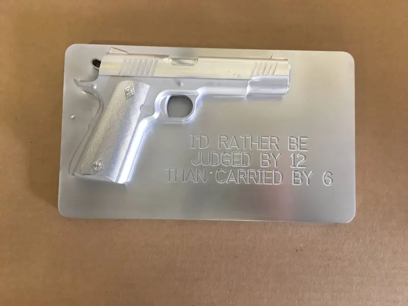 Colt 1911 A1 Man Cave/Garage Art Plaques - 12" X 7" -Cnc Machined Judged By 12 1