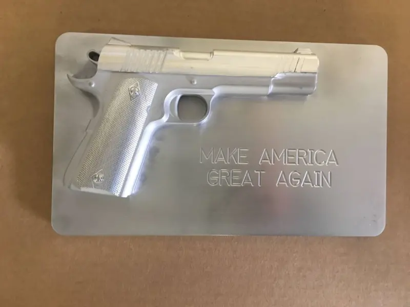 Colt 1911 A1 Man Cave/Garage Art Plaques - 12" X 7" -Cnc Machined Make America Great Again 1
