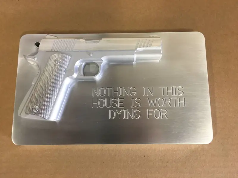 Colt 1911 A1 Man Cave/Garage Art Plaques - 12" X 7" - Cnc Machined Worth Dying For 1