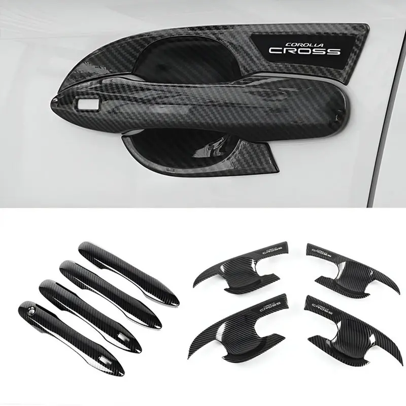 Corolla Cross Door Handle Cover (Carbon Fiber) - 8Pcs 1