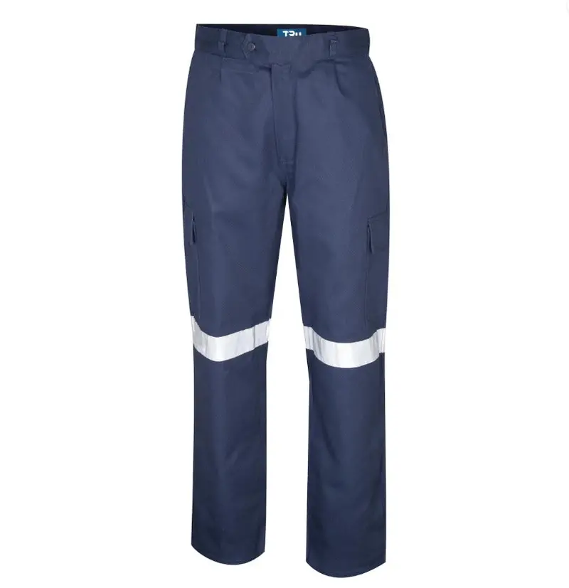 Dt1142t-Nav Heavyweight Cotton Cargo Trousers With Reflective Tape 1