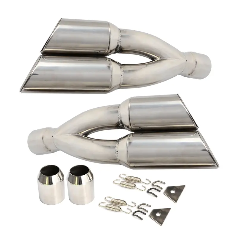 Dual Exhaust Muffler Vent Pipe Slip On 38-51Mm Scooters Motorcycle Street Bikes 2