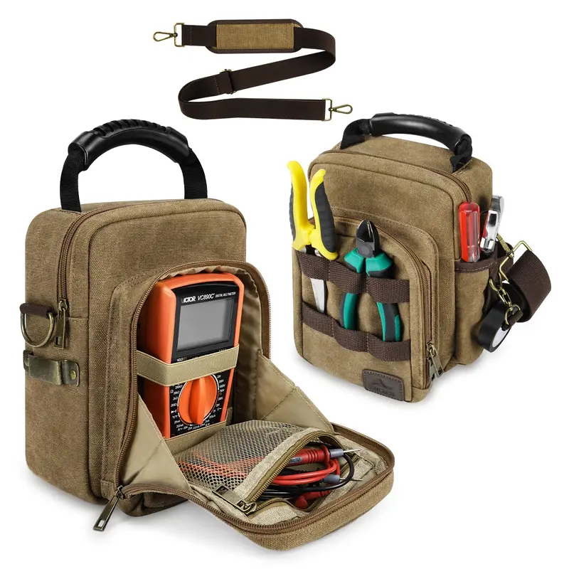 Edc Pocket Organizer With Shoulder Strap, Utility Edc Pouch, Electrician Tool Pouch For Fluke 117/116/115/114 1