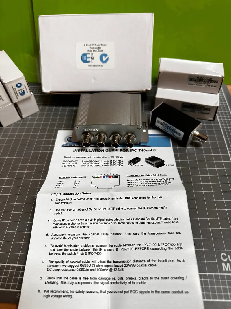 Eql 4 Port Ip Over Coax Converter Ipc-740X-Kit  (Ipc-7404-Kit) 1