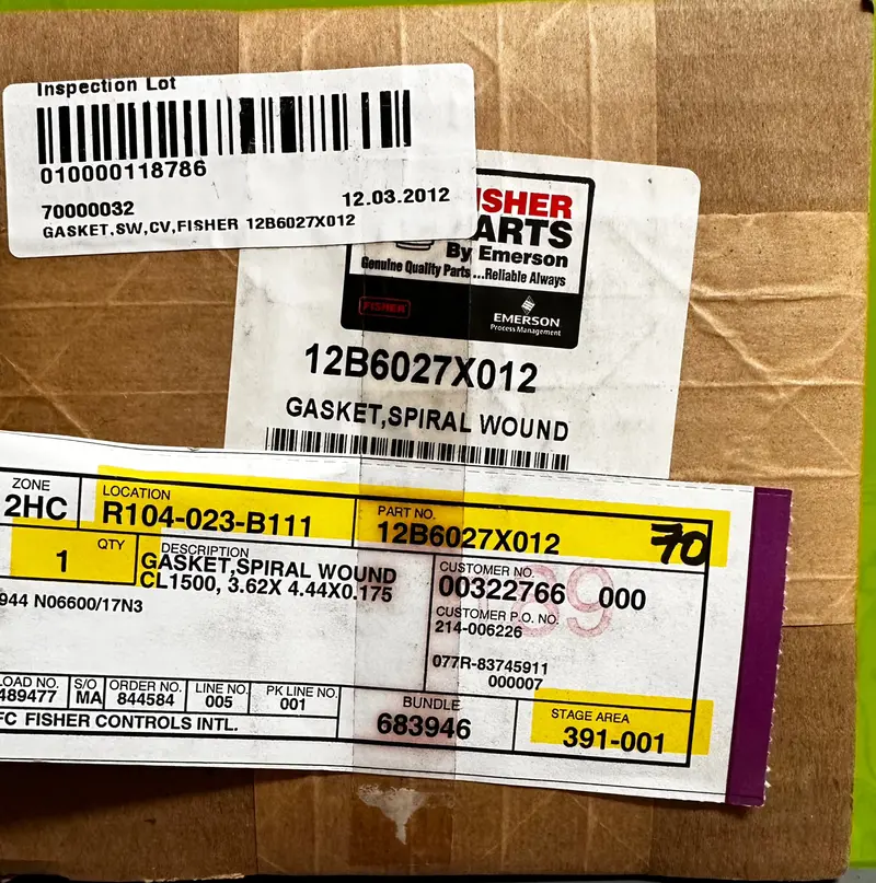 Fisher 12B6027x012 Gasket, Spiral Wound 1