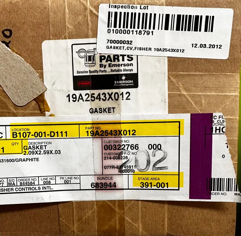 Fisher 19A2543x012 Gasket 1