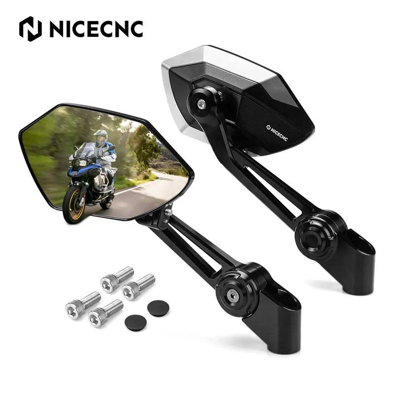 Foldable Rotatable Convex Rearview Mirrors For Bmw R 1200 1250 1300 Gs Adv 1