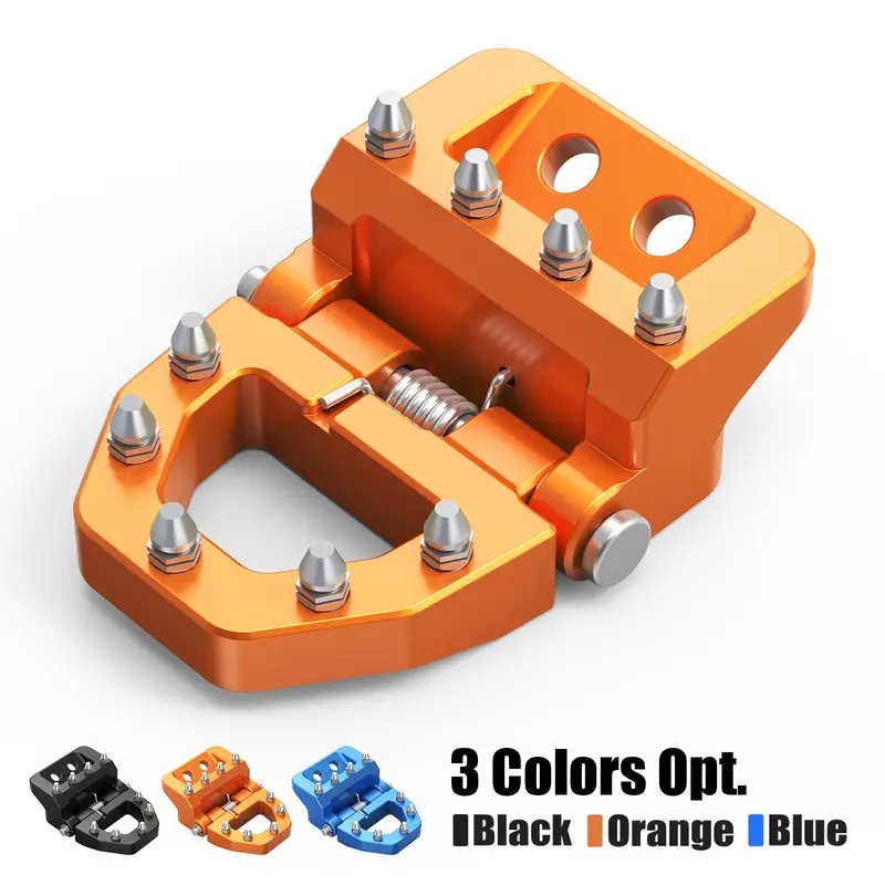 Folding Dual Control Stepped Brake Pedal Plate Tip For Ktm 350 500 Exc-F 2017-2024 1