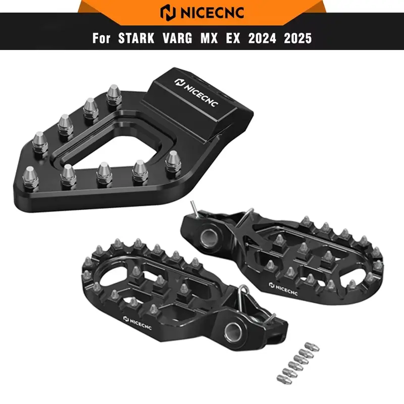 Forged Extender Foot Pegs + Rear Brake Pedal Tip For Stark Varg Ex / Mx 2024-2025 1