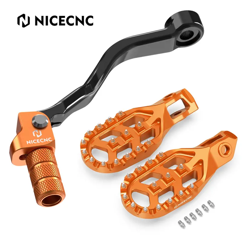 Forged Gear Shift Lever Folding Tip With Footpegs Kit For Ktm Husqvarna 125-300 Gasgas 1