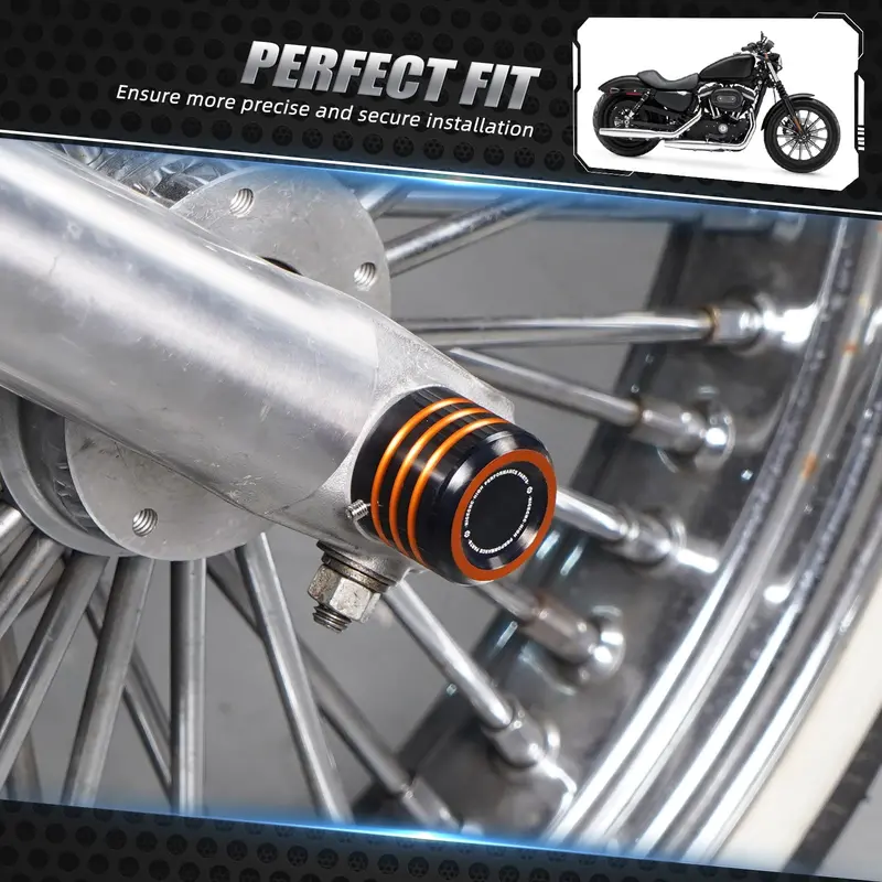 Front Axle Nut Covers Caps For Harley Sportster 1200 48 72 Xl Iron 883 Roadster 6