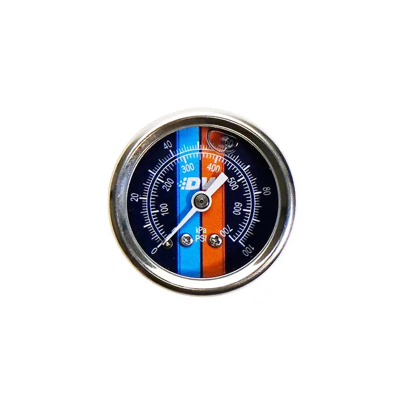 Fuel Pressure Gauge - Liquid Filled Blue Face With Dw Logo 1