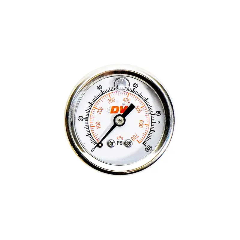 Fuel Pressure Gauge - Liquid Filled White Face With Dw Logo 1