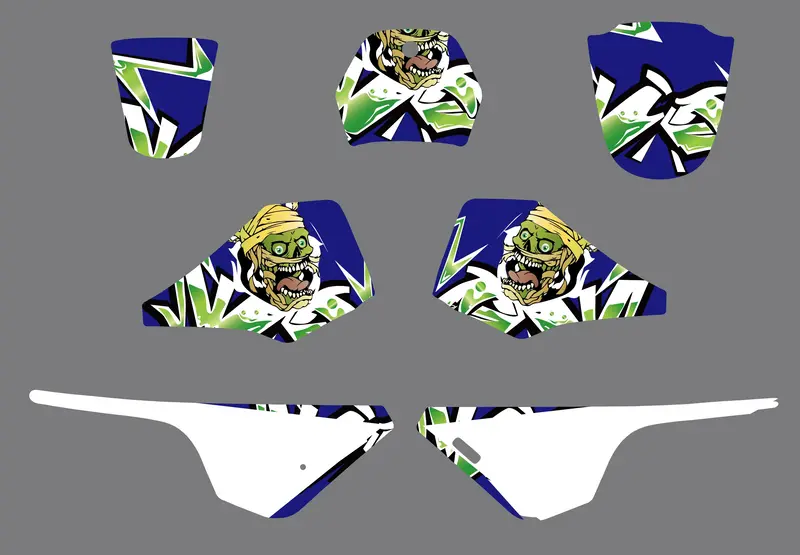 Full Graphics Background Decal Sticker Kit For Yamaha Pw80 All Years 1
