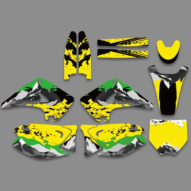 Full Graphics Decals Stickers Kit For Kawasaki Kx125 Kx250 2003-2012 3