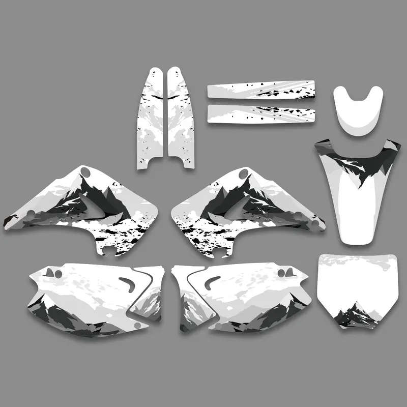 Full Graphics Decals Stickers Kit For Kawasaki Kx125 Kx250 2003-2012 3