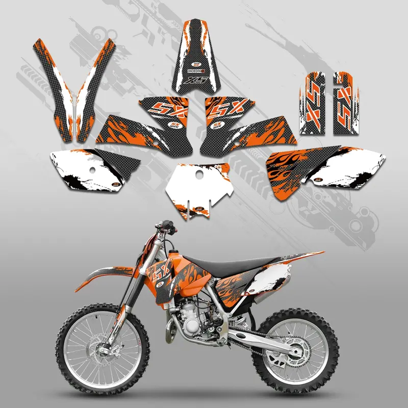 Full Graphics Decals Stickers Kit For Ktm Sx 85-105 2003-2005 3