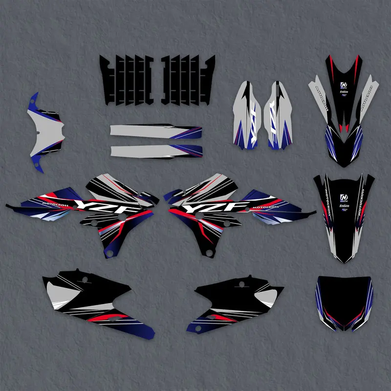 Full Graphics Decals Stickers Kit For Yamaha Yz250f 14-18 Yz450f 14-17 1