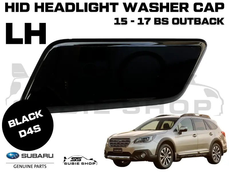 Genine Front Bumper Headlight Washer Cap Cover 15-17 Subaru Outback Bs Lh Black 1