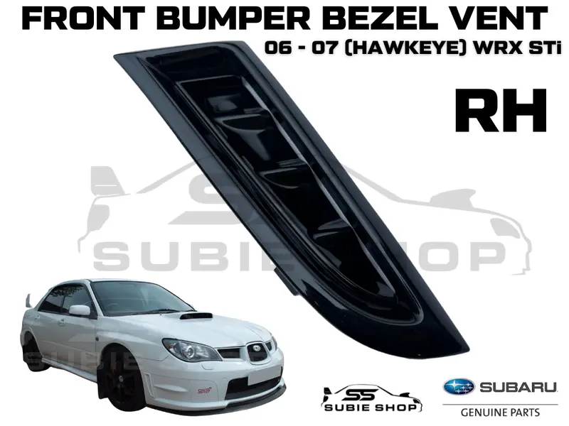 Genuine 06-07 Subaru Impreza Wrx Hawkeye Sti Bumper Cover Vent Trim Panel Black 1