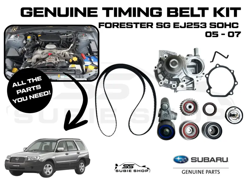 Genuine Oem 05 - 07 Subaru Forester Sg Ej253 Sohc Timing Belt Water Pump Kit 1